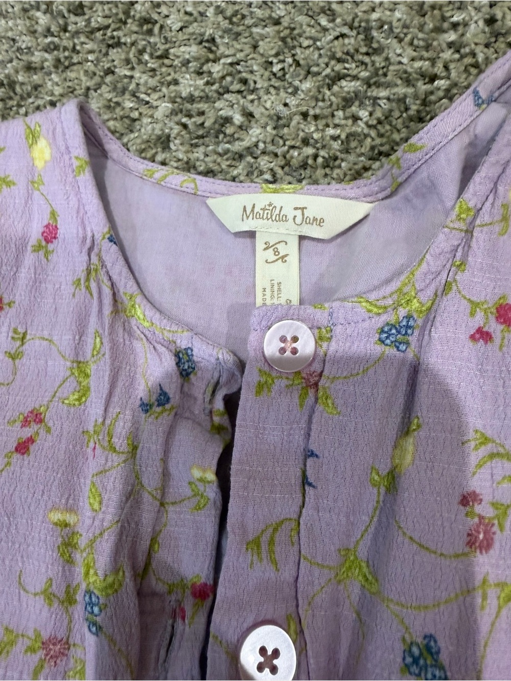 Matilda Jane Lilac Floral Button-Down Dress - Picture 2 of 4